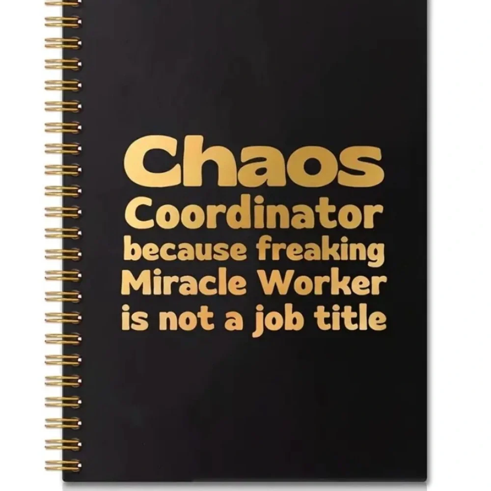 Black and Gold Spiral Notebook Perfect “Boss” Gift